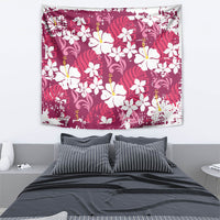 Pink Hawaiian Hibiscus Monstera Tapestry Grunge Stylized LT01 - Polynesian Pride