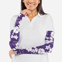 Purple Hawaiian Hibiscus Monstera Arm Sleeves Grunge Stylized