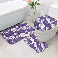 Purple Hawaiian Hibiscus Monstera Bathroom Set Grunge Stylized