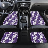 Purple Hawaiian Hibiscus Monstera Car Mats Grunge Stylized