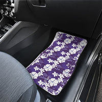 Purple Hawaiian Hibiscus Monstera Car Mats Grunge Stylized