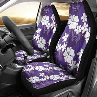Purple Hawaiian Hibiscus Monstera Car Seat Cover Grunge Stylized LT01 - Polynesian Pride
