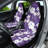 Purple Hawaiian Hibiscus Monstera Car Seat Cover Grunge Stylized LT01 - Polynesian Pride