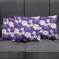 Purple Hawaiian Hibiscus Monstera Pillow Cover Grunge Stylized LT01 - Polynesian Pride