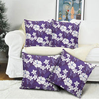 Purple Hawaiian Hibiscus Monstera Pillow Cover Grunge Stylized LT01 - Polynesian Pride