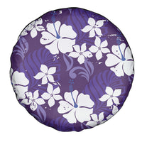 Purple Hawaiian Hibiscus Monstera Spare Tire Cover Grunge Stylized