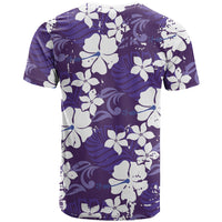Purple Hawaiian Hibiscus Monstera T Shirt Grunge Stylized