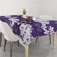 Purple Hawaiian Hibiscus Monstera Tablecloth Grunge Stylized LT01 - Polynesian Pride