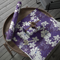 Purple Hawaiian Hibiscus Monstera Wrapping Paper Grunge Stylized