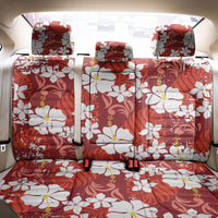 Red Hawaiian Hibiscus Monstera Back Car Seat Cover Grunge Stylized