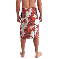 Red Hawaiian Hibiscus Monstera Lavalava Grunge Stylized