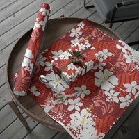 Red Hawaiian Hibiscus Monstera Wrapping Paper Grunge Stylized