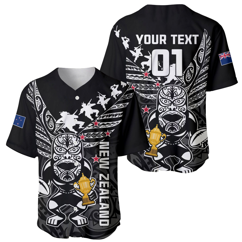 Custom New Zealand Silver Fern Rugby Baseball Jersey Aotearoa Champion 2023 World Cup LT01 - Polynesian Pride