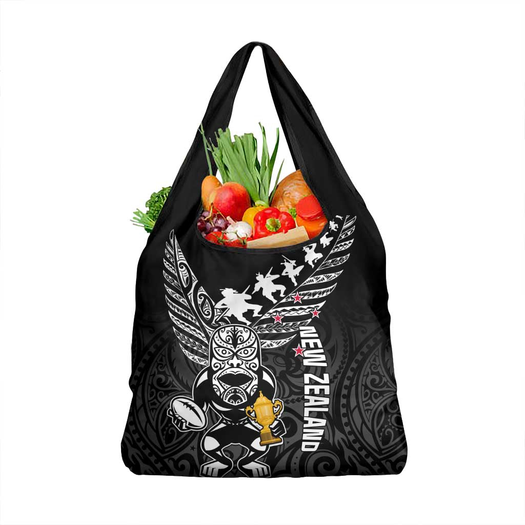 Custom New Zealand Silver Fern Rugby Grocery Bag Aotearoa Champion 2023 World Cup LT01 1-pack One Size Black - Polynesian Pride