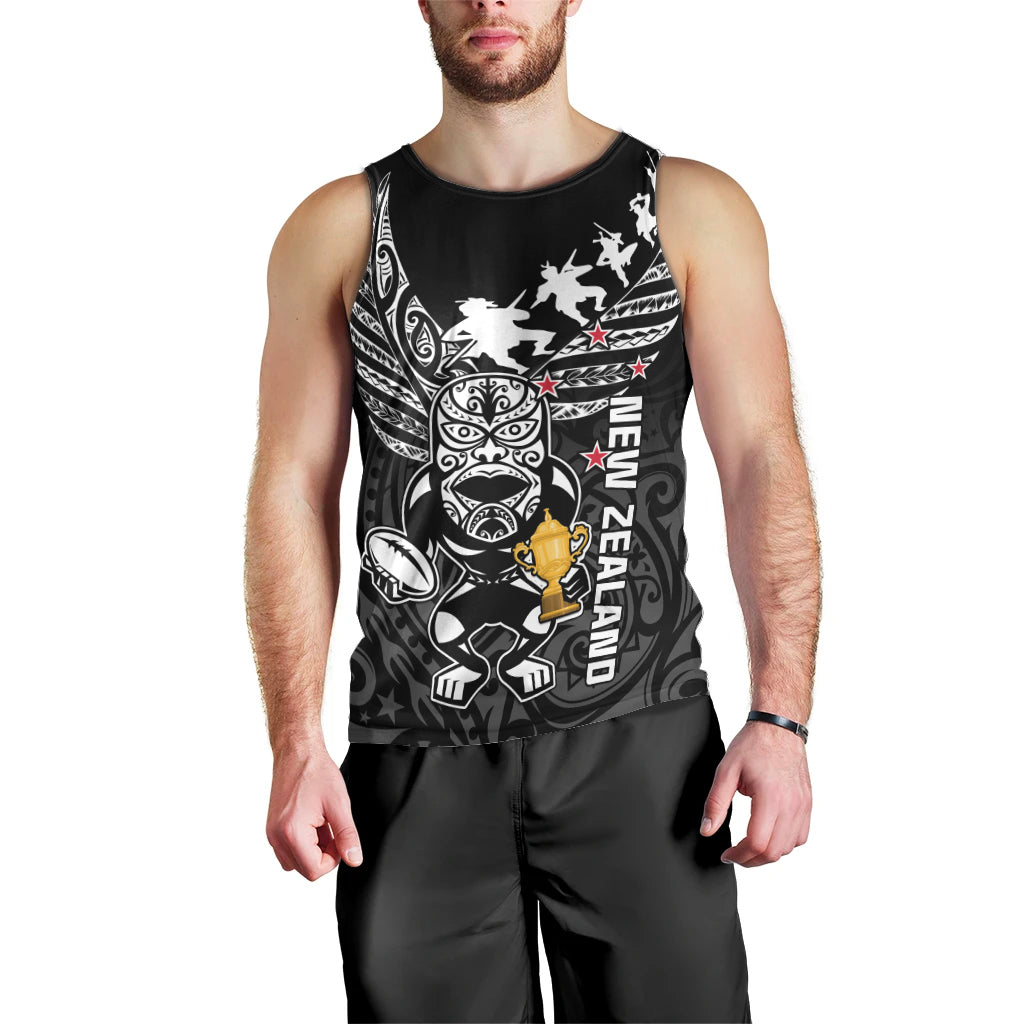 Custom New Zealand Silver Fern Rugby Men Tank Top Aotearoa Champion 2023 World Cup LT01 - Polynesian Pride