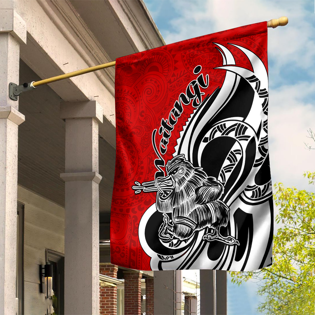 New Zealand Waitangi Day Garden Flag Aotearoa Te Tiriti O Waitangi Kiwi Red Version LT01 House Flag Red - Polynesian Pride