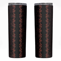 Hawaii Japan Koi Fish Red Skinny Tumbler Tapa Pattern LT01 Red - Polynesian Pride