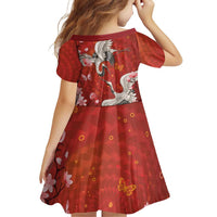 Hawaii Japan Cranes Sakura Flower Red Family Matching Long Sleeve Bodycon Dress and Hawaiian Shirt Japan Heritage Spirit LT01 - Polynesian Pride