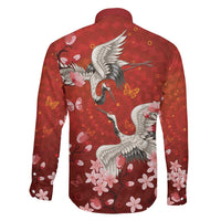 Hawaii Japan Cranes Sakura Flower Red Family Matching Summer Maxi Dress and Hawaiian Shirt Japan Heritage Spirit LT01 - Polynesian Pride