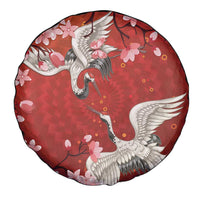 Hawaii Japan Cranes Sakura Flower Red Spare Tire Cover Japan Heritage Spirit LT01 - Polynesian Pride