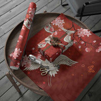 Hawaii Japan Cranes Sakura Flower Red Wrapping Paper Japan Heritage Spirit