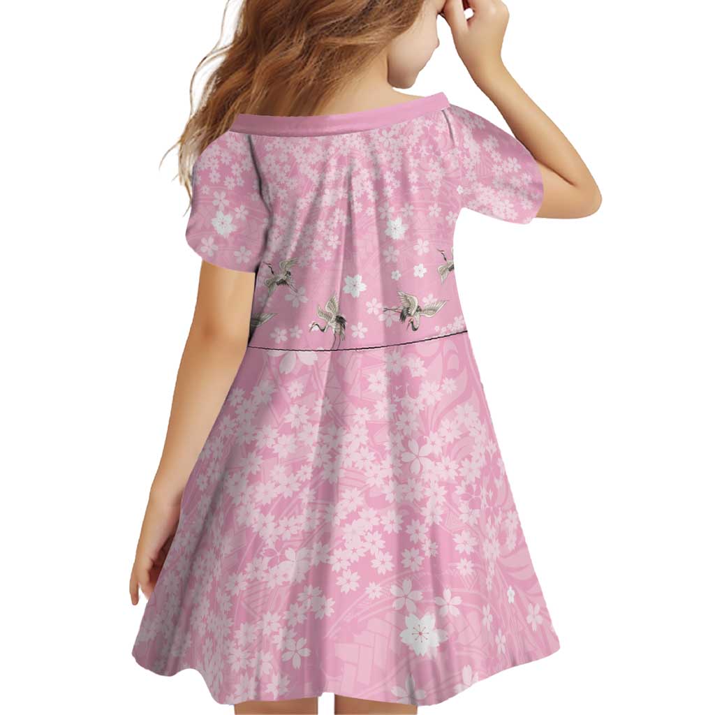 Cranes Sakura Floral Pink Pastel Family Matching Puletasi and Hawaiian Shirt Hawaii Japan Culture LT01 - Polynesian Pride