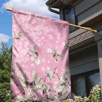 Cranes Sakura Floral Pink Pastel Garden Flag Hawaii Japan Culture LT01 - Polynesian Pride