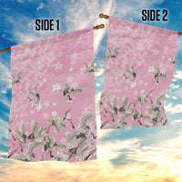Cranes Sakura Floral Pink Pastel Garden Flag Hawaii Japan Culture LT01 - Polynesian Pride