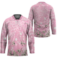 Cranes Sakura Floral Pink Pastel Hockey Jersey Hawaii Japan Culture LT01 - Polynesian Pride