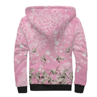 Cranes Sakura Floral Pink Pastel Sherpa Hoodie Hawaii Japan Culture LT01 - Polynesian Pride