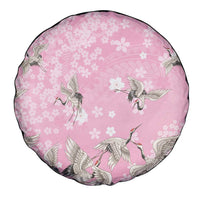 Cranes Sakura Floral Pink Pastel Spare Tire Cover Hawaii Japan Culture LT01 - Polynesian Pride