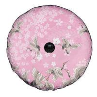 Cranes Sakura Floral Pink Pastel Spare Tire Cover Hawaii Japan Culture LT01 - Polynesian Pride