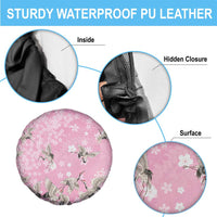 Cranes Sakura Floral Pink Pastel Spare Tire Cover Hawaii Japan Culture LT01 - Polynesian Pride