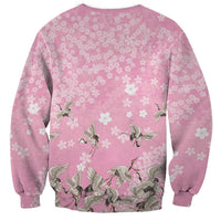 Cranes Sakura Floral Pink Pastel Sweatshirt Hawaii Japan Culture LT01 - Polynesian Pride