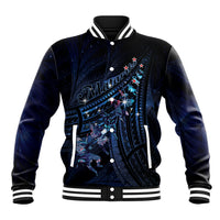 Personalised Matariki Paua Shell New Zealand Baseball Jacket Haka Dance At The Starry Night LT01 Unisex Black - Polynesian Pride