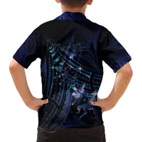 Personalised Matariki Paua Shell New Zealand Family Matching Long Sleeve Bodycon Dress and Hawaiian Shirt Haka Dance At The Starry Night LT01 - Polynesian Pride