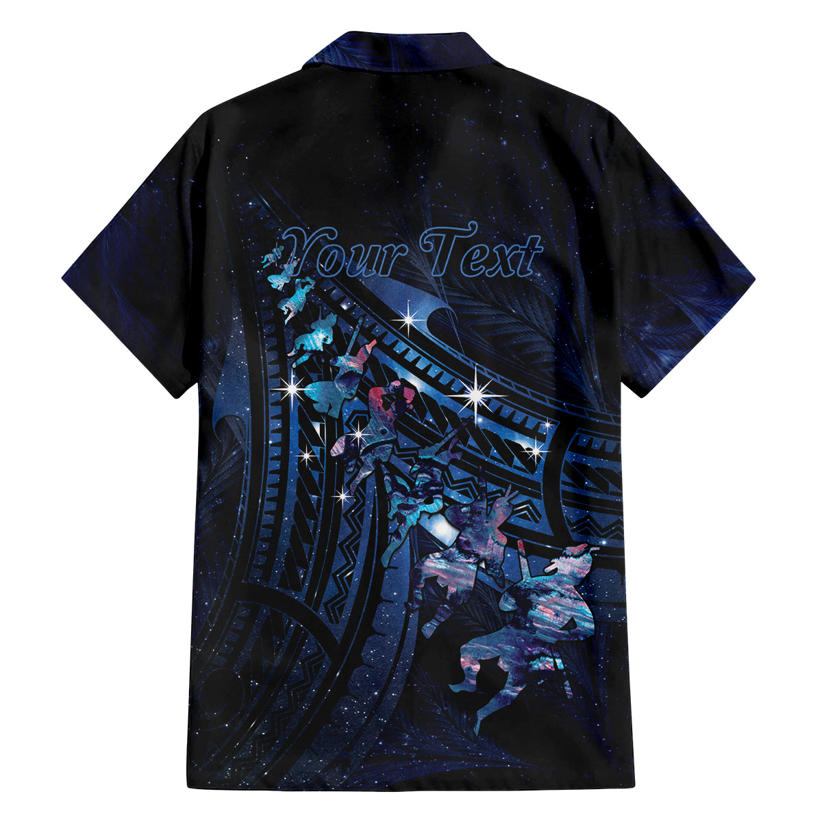 Personalised Matariki Paua Shell New Zealand Family Matching Off The Shoulder Long Sleeve Dress and Hawaiian Shirt Haka Dance At The Starry Night LT01 - Polynesian Pride
