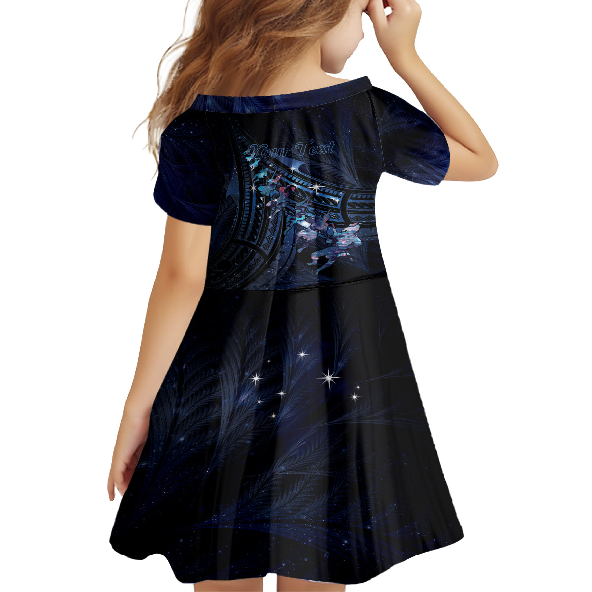 Personalised Matariki Paua Shell New Zealand Family Matching Off Shoulder Short Dress and Hawaiian Shirt Haka Dance At The Starry Night LT01 - Polynesian Pride