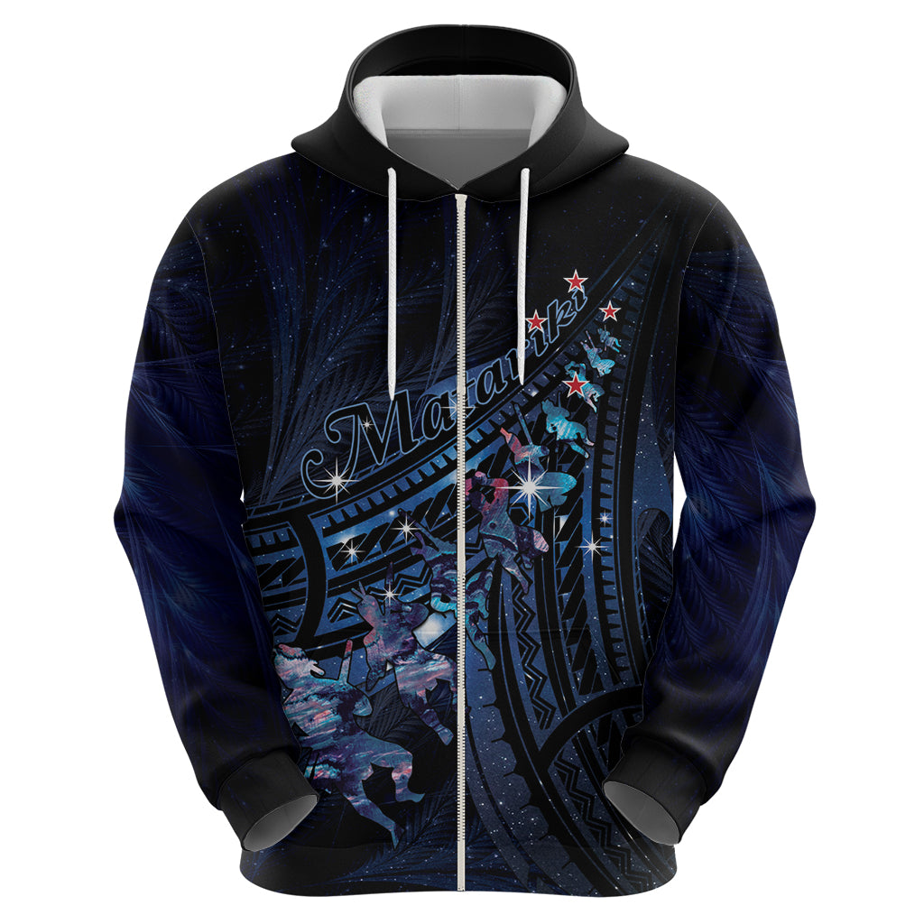 Personalised Matariki Paua Shell New Zealand Hoodie Haka Dance At The Starry Night