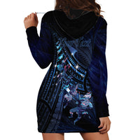Personalised Matariki Paua Shell New Zealand Hoodie Dress Haka Dance At The Starry Night LT01 - Polynesian Pride