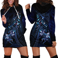 Personalised Matariki Paua Shell New Zealand Hoodie Dress Haka Dance At The Starry Night LT01 - Polynesian Pride