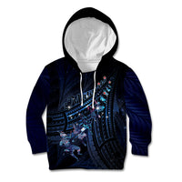 Personalised Matariki Paua Shell New Zealand Kid Hoodie Haka Dance At The Starry Night LT01 Hoodie Black - Polynesian Pride