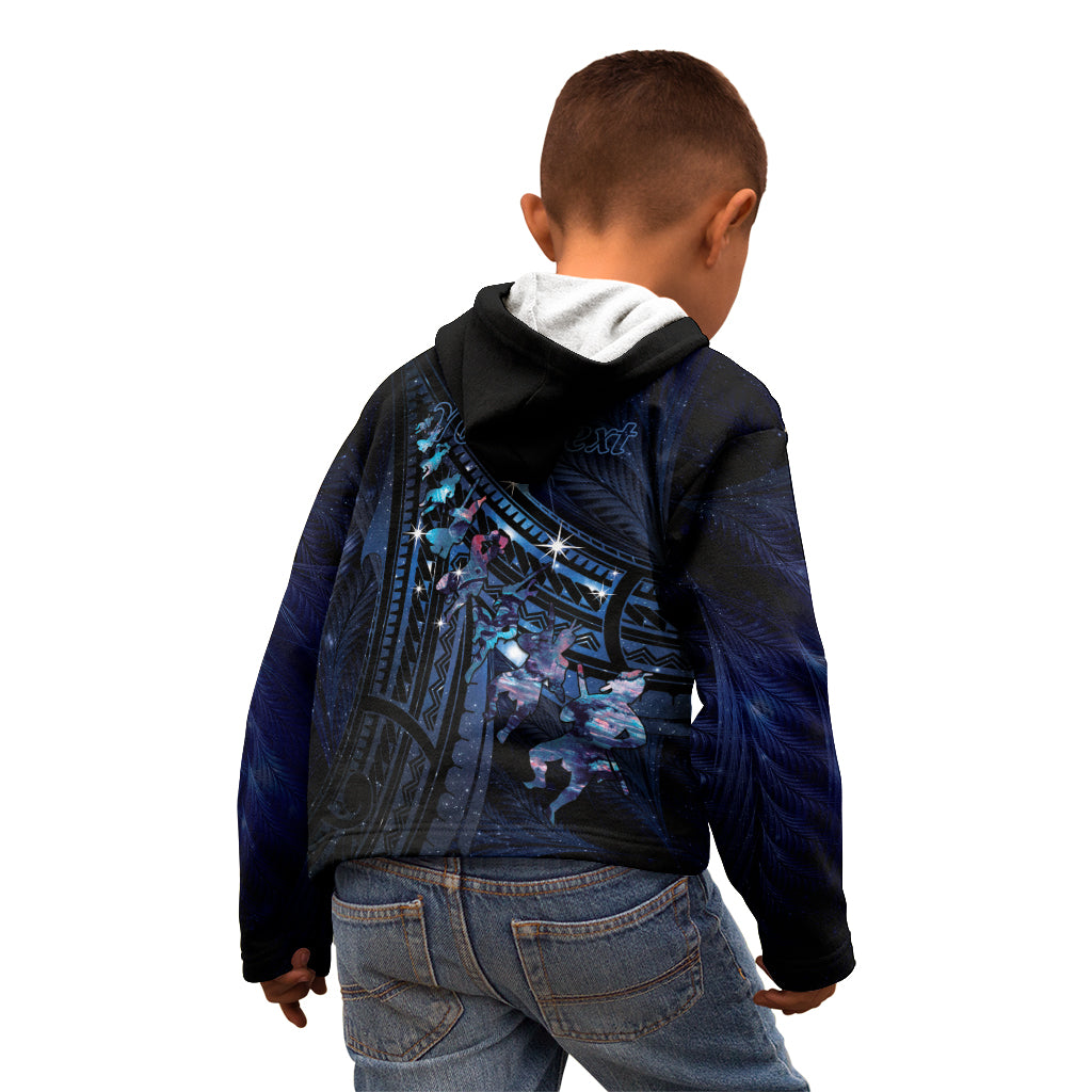 Personalised Matariki Paua Shell New Zealand Kid Hoodie Haka Dance At The Starry Night LT01 - Polynesian Pride