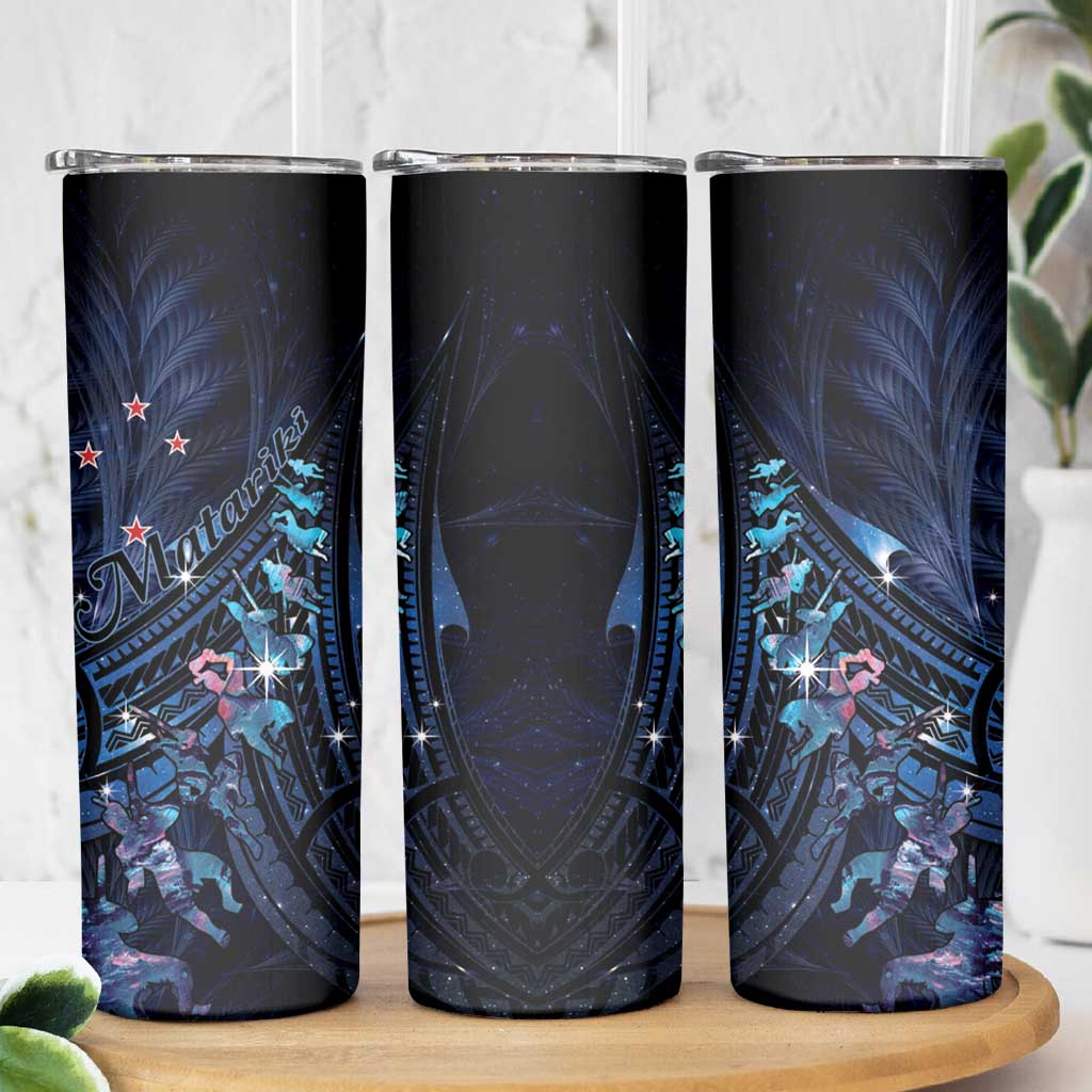 Matariki Paua Shell New Zealand Skinny Tumbler Haka Dance At The Starry Night LT01 - Polynesian Pride