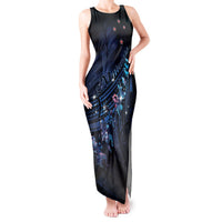 Personalised Matariki Paua Shell New Zealand Tank Maxi Dress Haka Dance At The Starry Night LT01 Women Black - Polynesian Pride