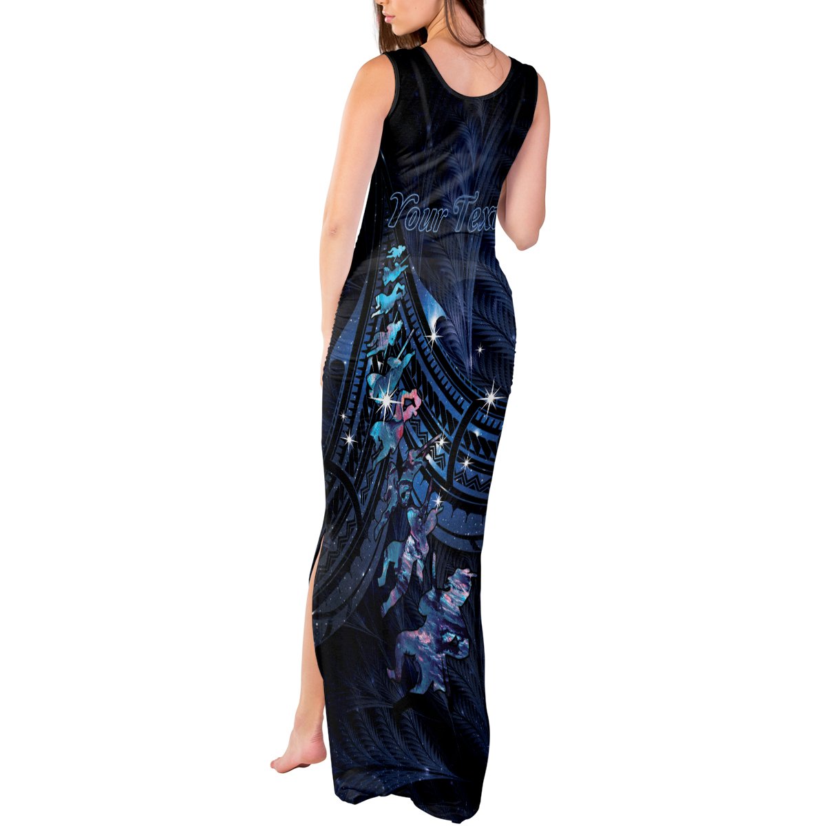 Personalised Matariki Paua Shell New Zealand Tank Maxi Dress Haka Dance At The Starry Night LT01 - Polynesian Pride