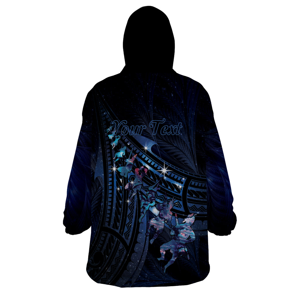 Personalised Matariki Paua Shell New Zealand Wearable Blanket Hoodie Haka Dance At The Starry Night LT01 - Polynesian Pride