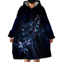 Personalised Matariki Paua Shell New Zealand Wearable Blanket Hoodie Haka Dance At The Starry Night LT01 - Polynesian Pride