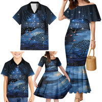 Personalised Matariki Kiwi Family Matching Mermaid Dress and Hawaiian Shirt Silver Fern LT01 - Polynesian Pride