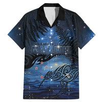 Personalised Matariki Kiwi Family Matching Mermaid Dress and Hawaiian Shirt Silver Fern LT01 Dad's Shirt - Short Sleeve Black - Polynesian Pride
